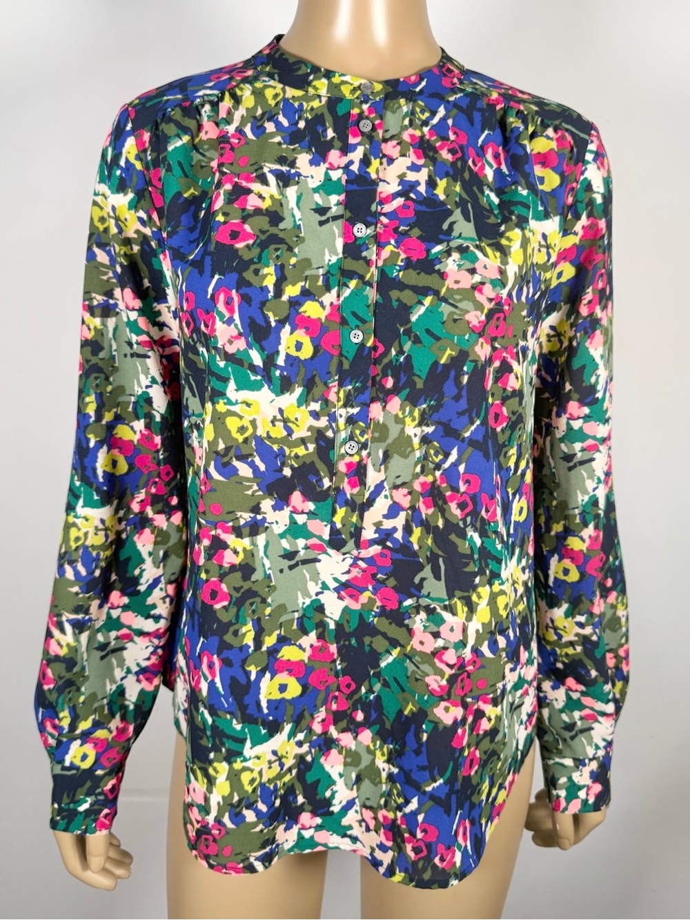 J. Crew Women’s Size Small Floral Pattern Long Sleeve Popover Blouse